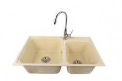 Double bowl sink (Beige)
