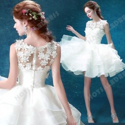 Short/Mini Sweetheart Sleeveless White Bridesmaid dress/ Wedding Dress 2016 New – Wedding  ...