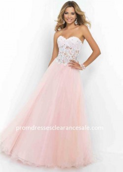 Petal Pink Sheer Midriff Lace Beaded Corset-style Long Prom Dress Cheap Online 35Y27M
