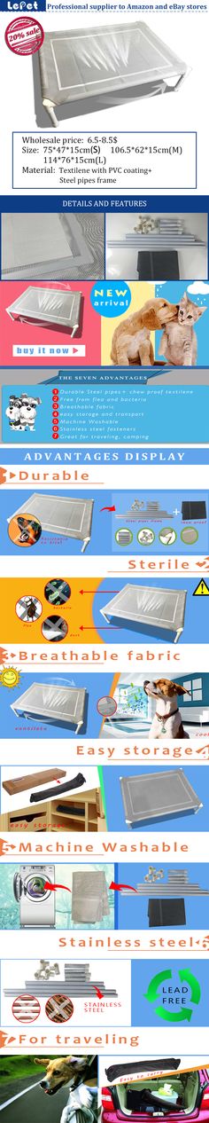 elevated dog bed,raised dog bed,Elevated Pet Dog camping cot wholesale supplier manufacturer china