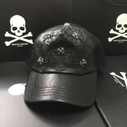 Black Chrome Hearts Leather Cross Patch Embroidered Trucker Cap [Chrome Hearts Caps] – $13 ...