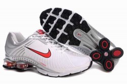 Men’s Nike Shox R4 Shoes White/Silver/Red QDTW6O,Shox,Jordans For Sale,Jordans For Cheap,N ...