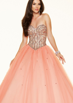 US$178.99 2016 Sleeveless Pink Beading Lace Up Tulle Sweetheart Ball Gown Floor Length