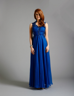 US$178.99 2015 Straps Crystals Chiffon Tulle Floor Length Blue