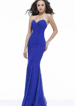 US$140.99 2015 Sweetheart Backless Ruched Chiffon Appliques Floor Length Blue