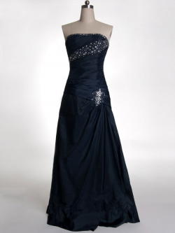 US$178.99 2015 Lace Up Strapless Beading Satin Ruched Floor Length