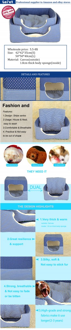 Double-use cozy pet bed dog house cave dog bed