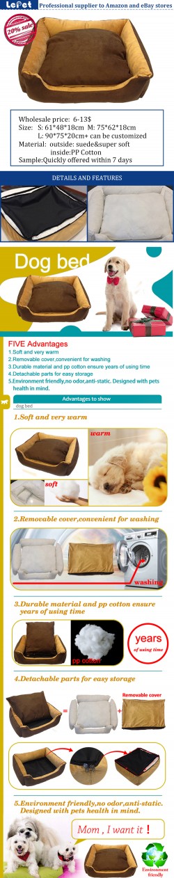 Washable cozy dog bed/soft warm pet dog bed removable cover manufacturer wholesale