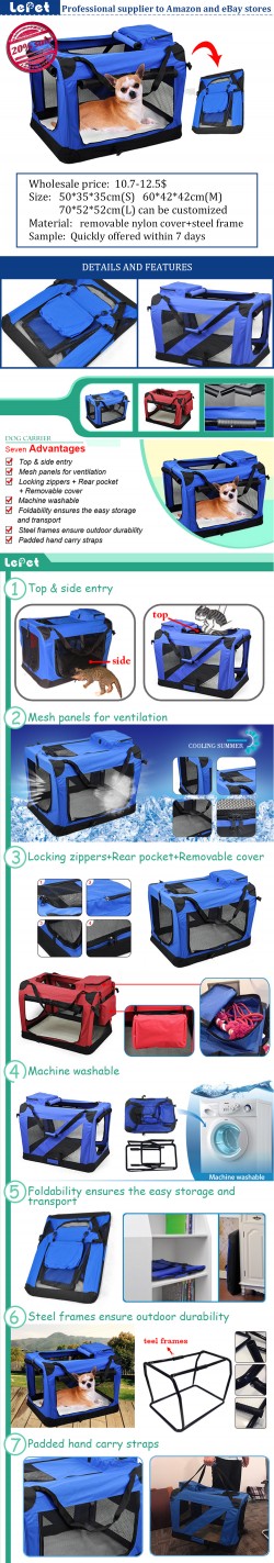 Manufacturer wholesale Oxgord Soft-Sided Comfort Travel Pet Carrier Bag dog carrier bag