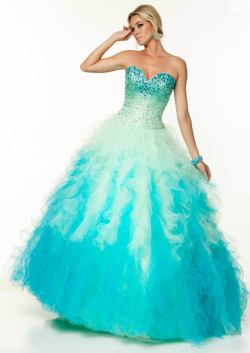 US$181.99 2015 Sweetheart Lace Up Blue Pink Sleeveless Beading Tulle Floor Length Ball Gown