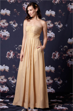 US$141.99 2016 Zipper Chiffon Champagne Floor Length Sleeveless A-line Ruched Sweetheart