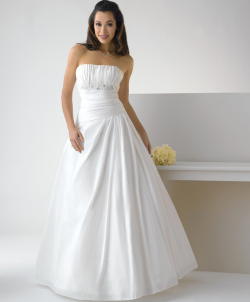 US$172.99 2015 Zipper Strapless Floor Length Satin White Ball Gown