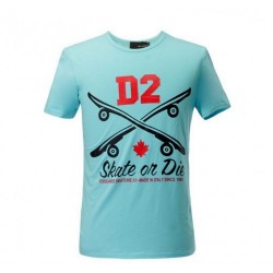 Dsquared2 Men D110 D2 Skate On Die Short Sleeves T-Shirt Blue