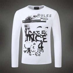 Dsquared2 Men DL08 Rules Grafitti Long Sleeves T-Shirt White