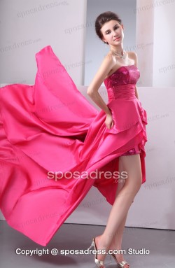 Glaring Strapless A-line Sequined Asymmetrical Prom Gown – Sposadress.com