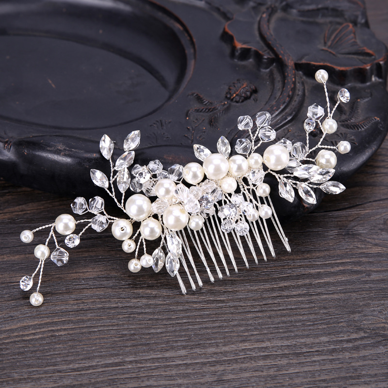 Elegant hair comb bridal headwear evening party tiara for ladies