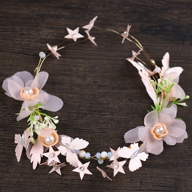 2018 latest style cheap handmade bridesmaid hairbands flower hair hoop