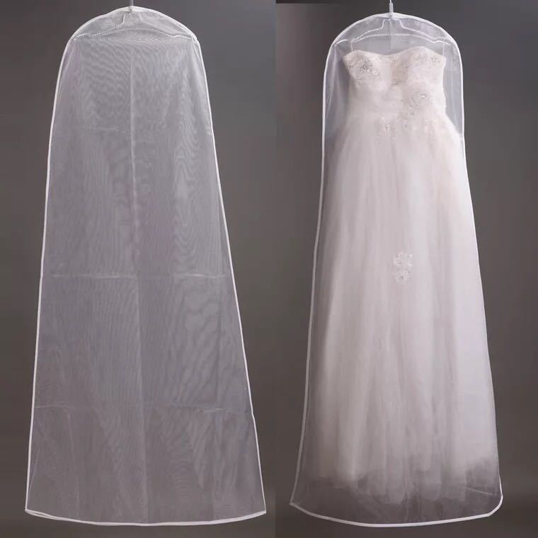 High quality transparent wedding soft mesh length 1.8cm wedding dress cover dust bag