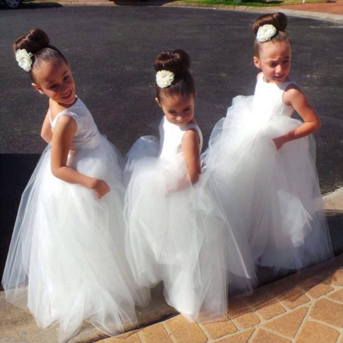 Cute Flower Girls Dresses For Weddings Custom Make Full length Ball Gown Little Girl Formal Wear ...