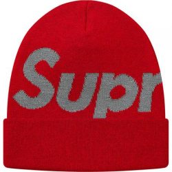 Supreme Big Logo Beanie- Red – Streetwear Official