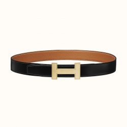 Quizz belt buckle & Reversible leather strap 32 mm | Hermès