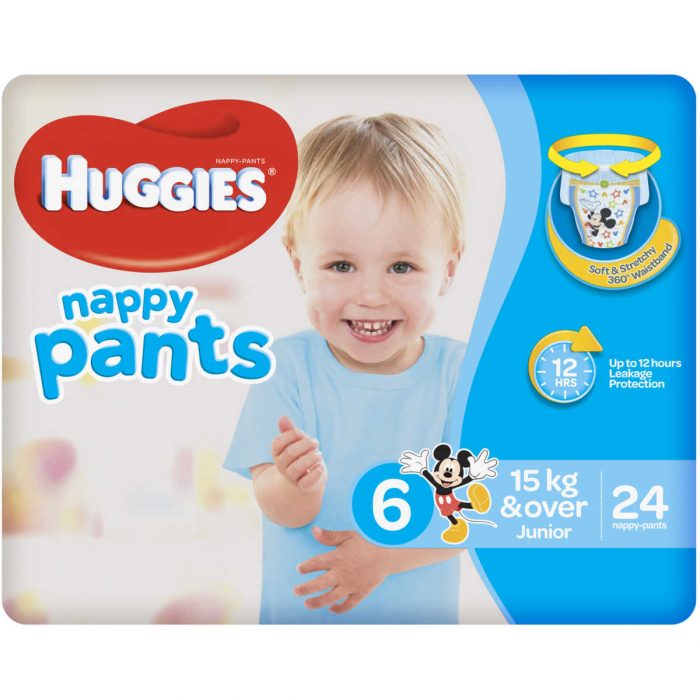 Huggies Nappy Pants For Boys 15kg or Over Junior 24 Pack | BIG W