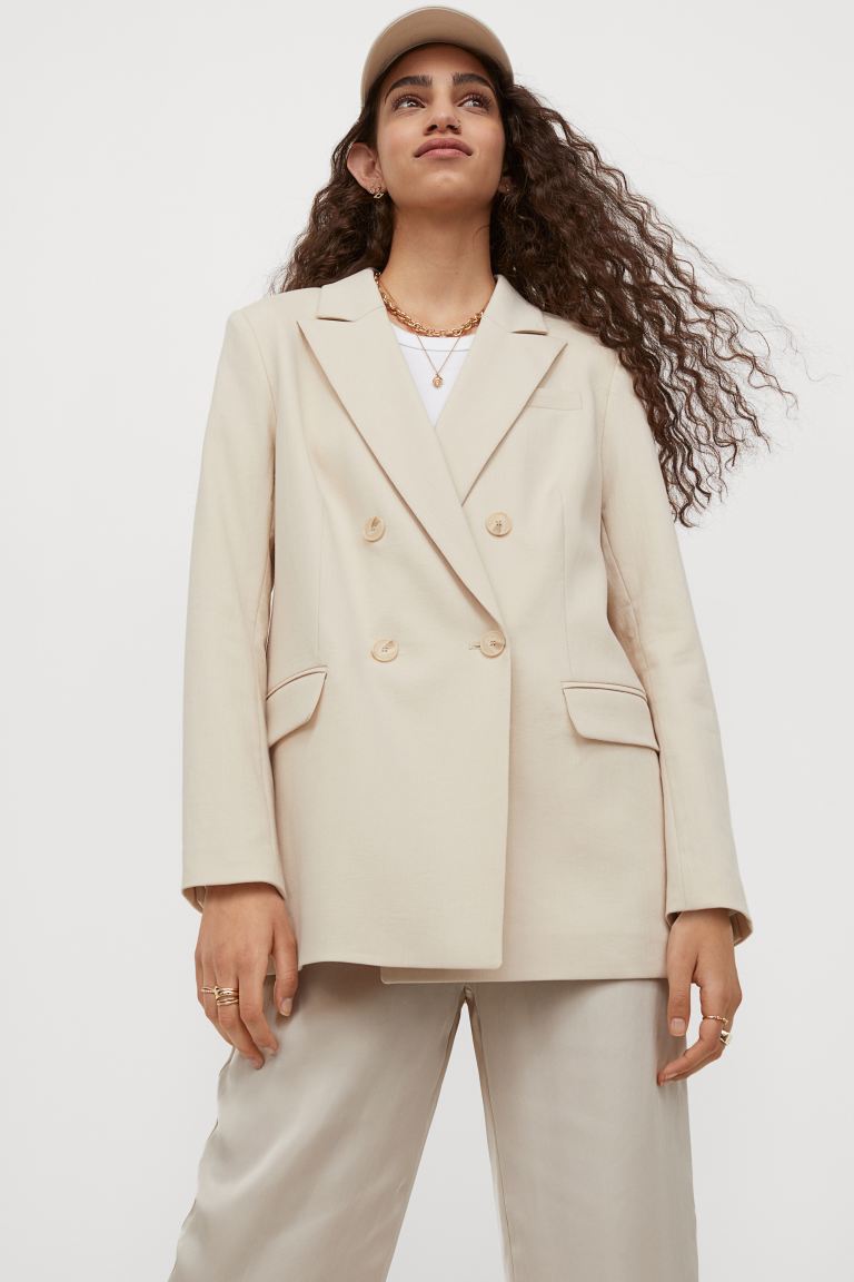 Double Breasted Jacket – Light beige