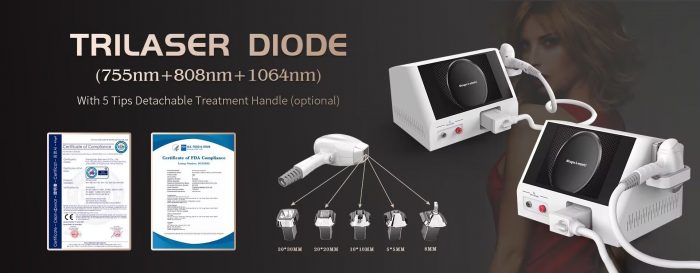 Professional 3 Wavelengths 808Nm Diode Laser Hair Removal Machine
